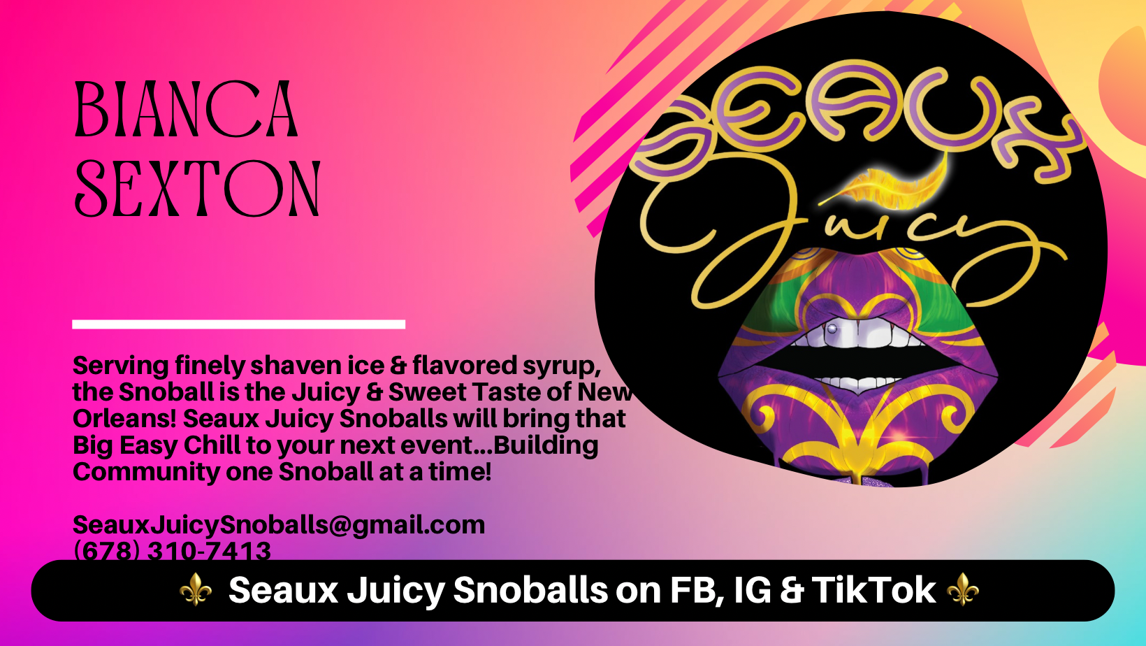 Seaux Juicy Snoballs Facebook Cover Banner